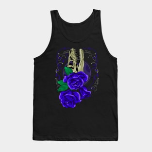 rose blue skull Tank Top